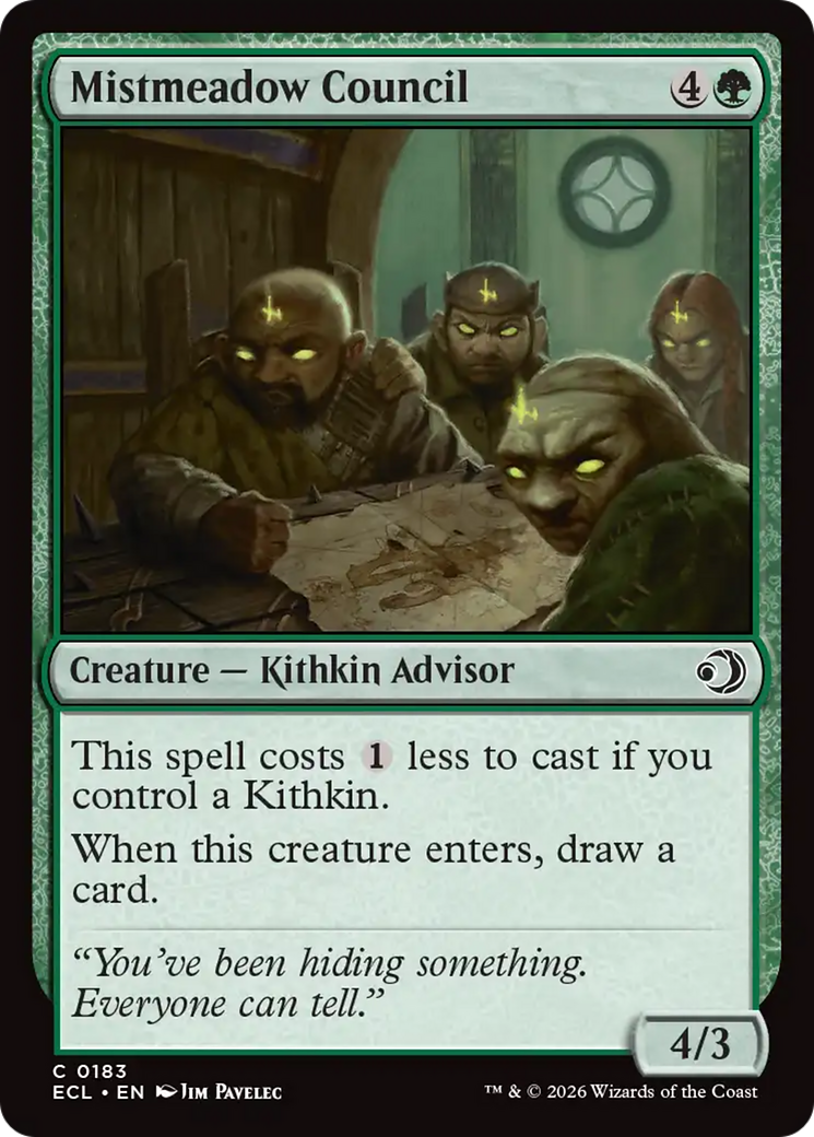 Mistmeadow Council - Common Creature — Kithkin Advisor card from Lorwyn Eclipsed