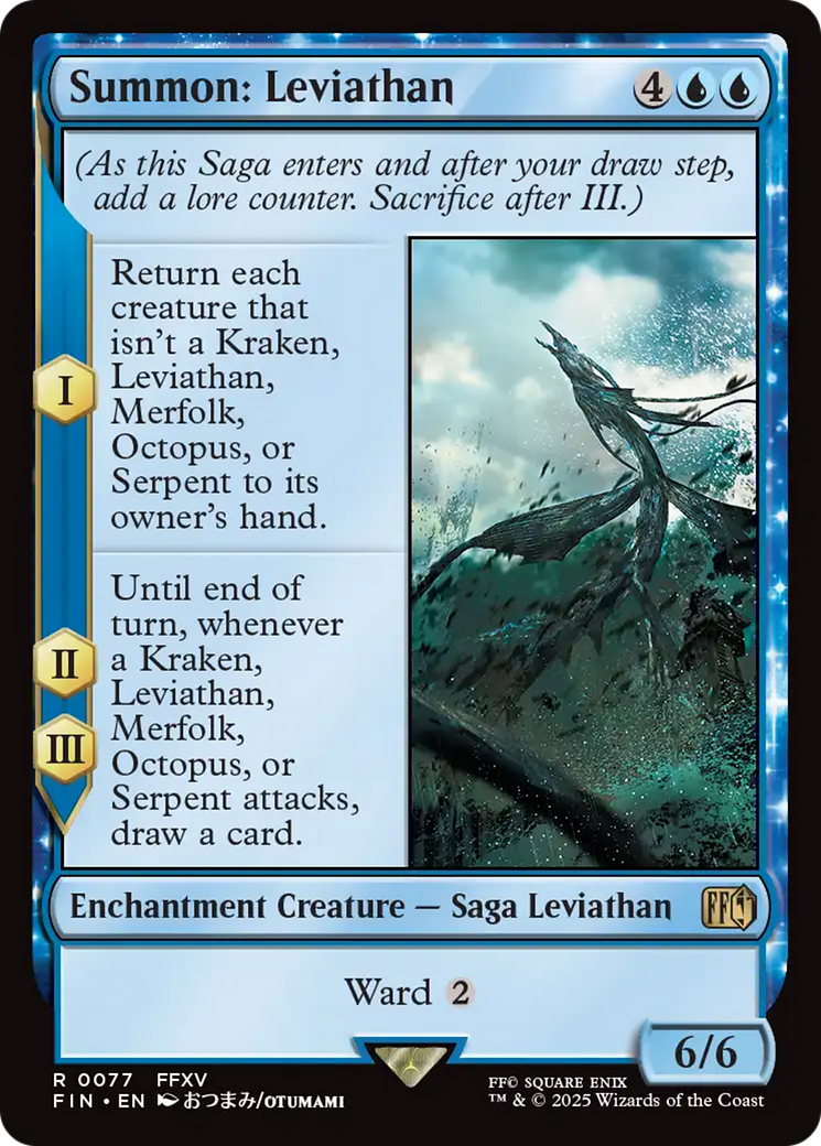 Summon: Leviathan - Rare Enchantment Creature — Saga Leviathan card from Final Fantasy