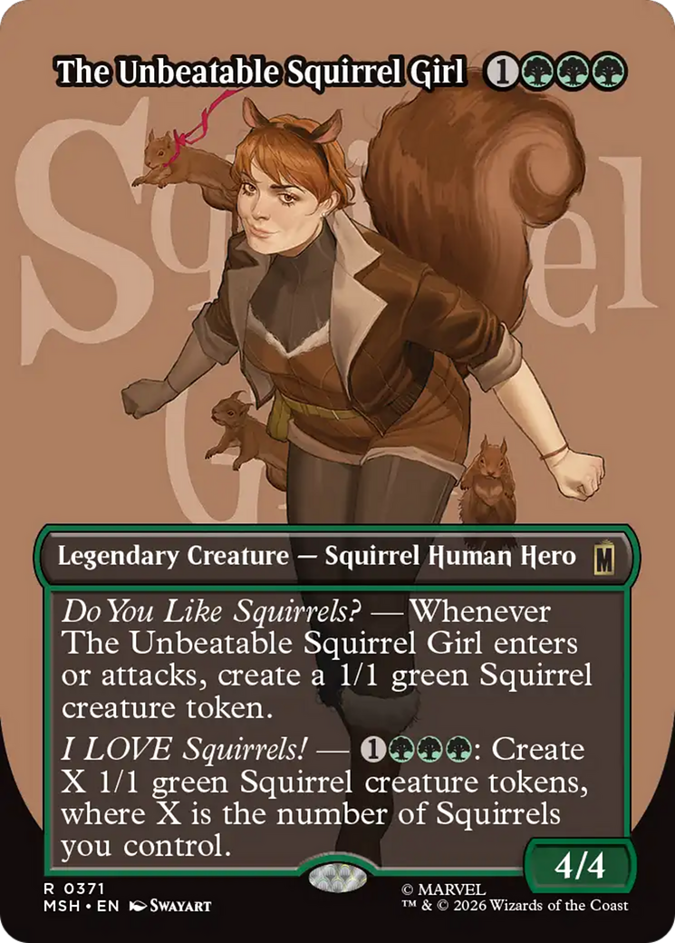 The Unbeatable Squirrel Girl - Rare Legendary Creature — Squirrel Human Hero card from Marvel Super Heroes