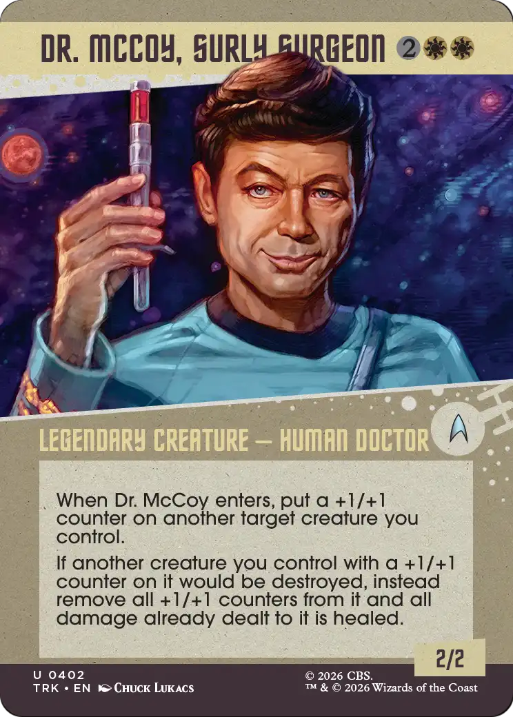 Dr. McCoy, Surly Surgeon - Uncommon Legendary Creature — Human Doctor card from Star Trek