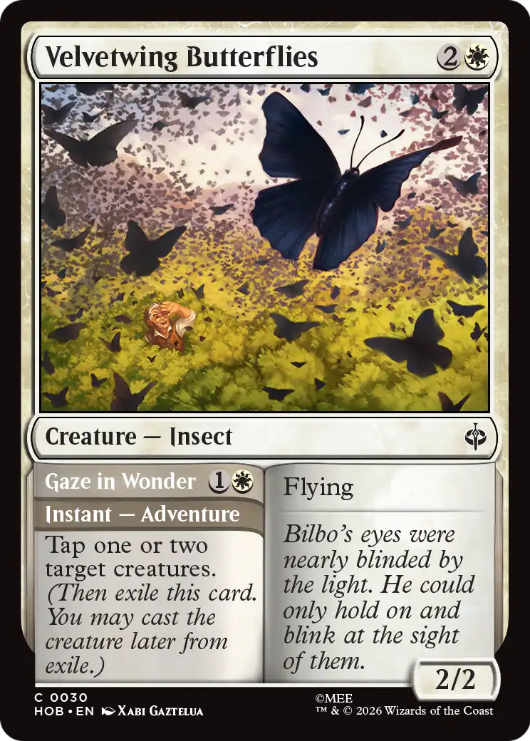 Velvetwing Butterflies // Gaze in Wonder - Common Instant — Adventure card from The Hobbit