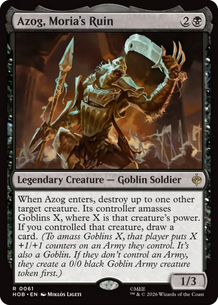 Azog, Moria's Ruin - Rare Legendary Creature — Goblin Soldier card from The Hobbit