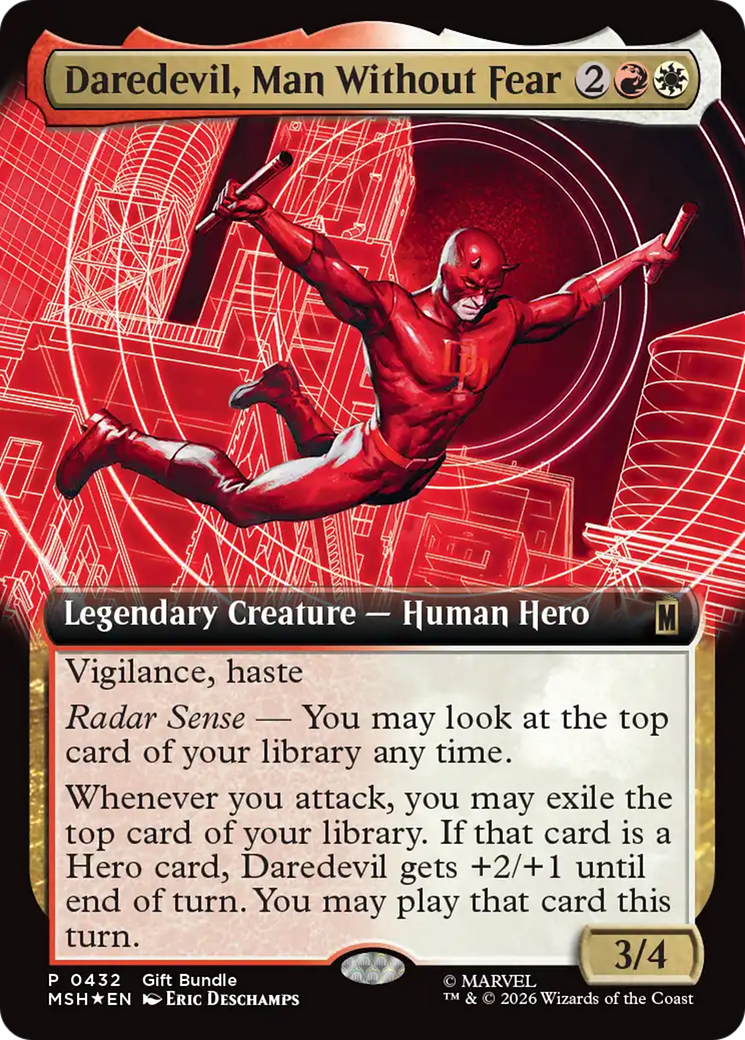 Daredevil, Man Without Fear - Rare Legendary Creature — Human Hero card from Marvel Super Heroes