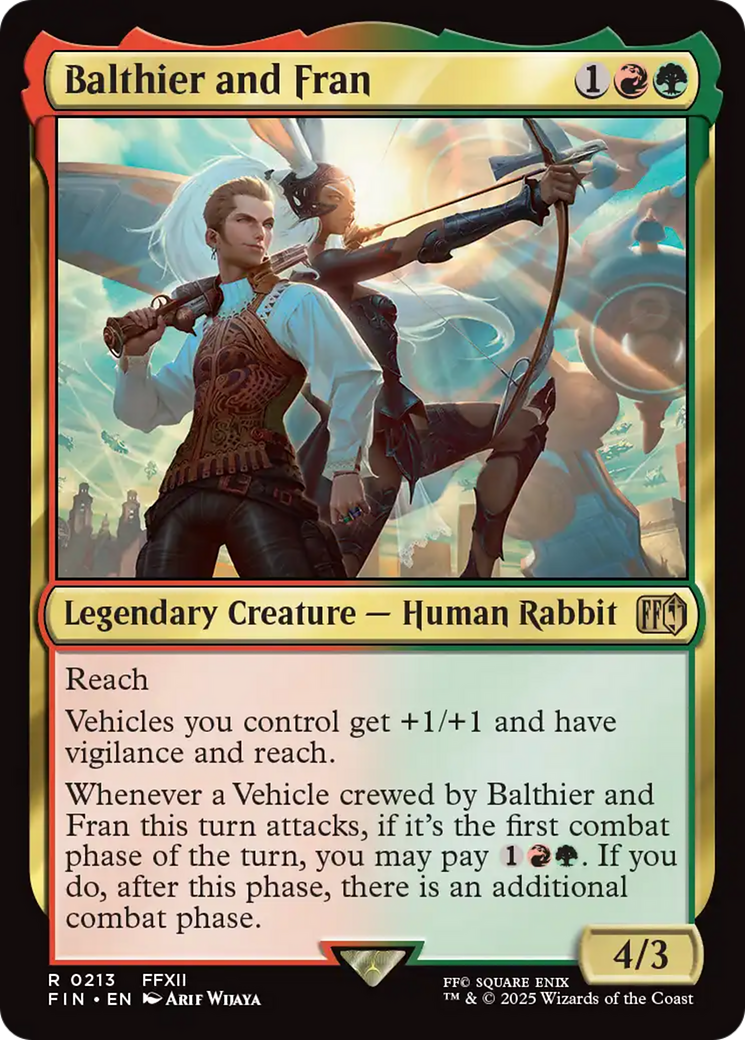 Balthier and Fran - Rare Legendary Creature — Human Rabbit card from Final Fantasy