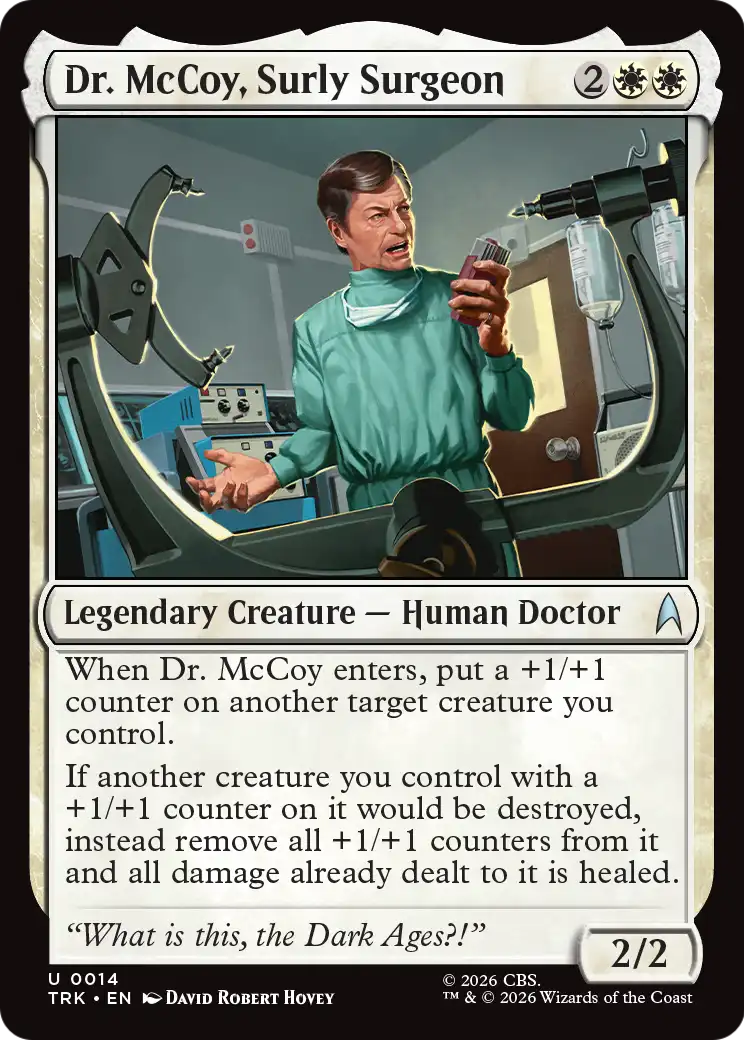 Dr. McCoy, Surly Surgeon - Uncommon Legendary Creature — Human Doctor card from Star Trek