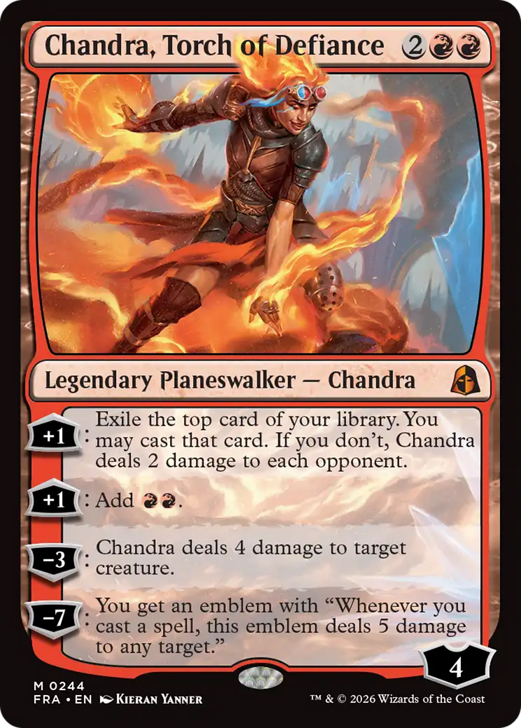 Chandra, Torch of Defiance - Mythic Legendary Planeswalker — Chandra card from Reality Fracture