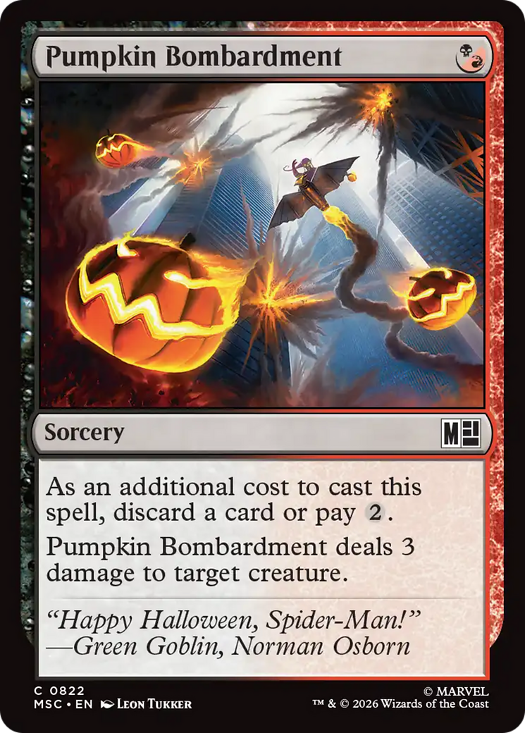 Pumpkin Bombardment - Common Sorcery card from Marvel Super Heroes Commander