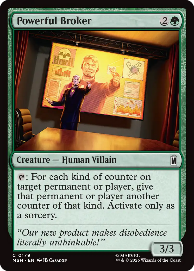 Powerful Broker - Common Creature — Human Villain card from Marvel Super Heroes