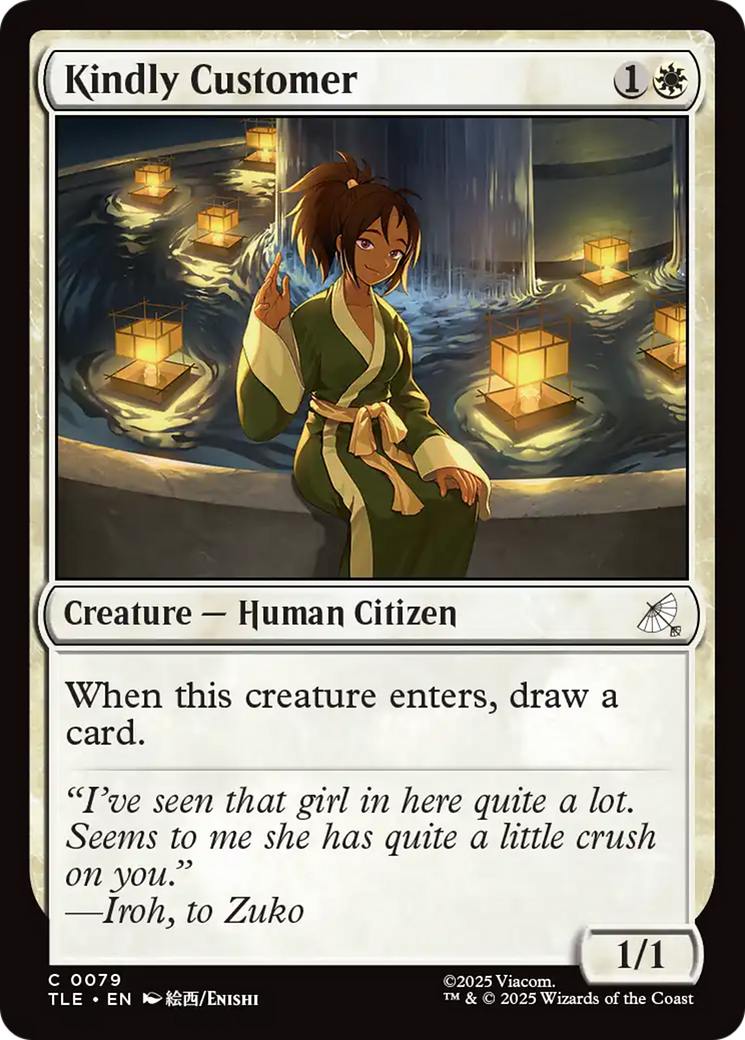 Kindly Customer - Common Creature — Human Citizen card from Avatar: The Last Airbender Eternal