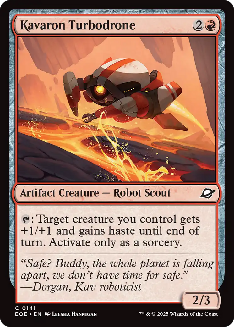 Kavaron Turbodrone - Common Artifact Creature — Robot Scout card from Edge of Eternities