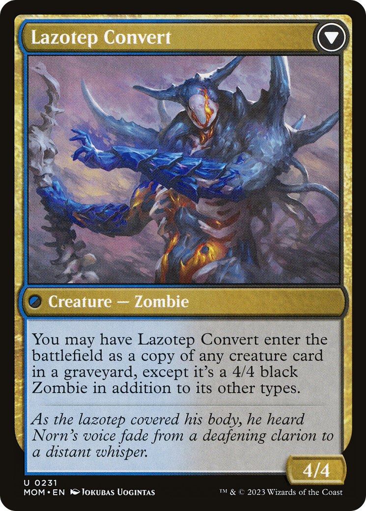 Back face of Invasion of Amonkhet // Lazotep Convert - Creature — Zombie card