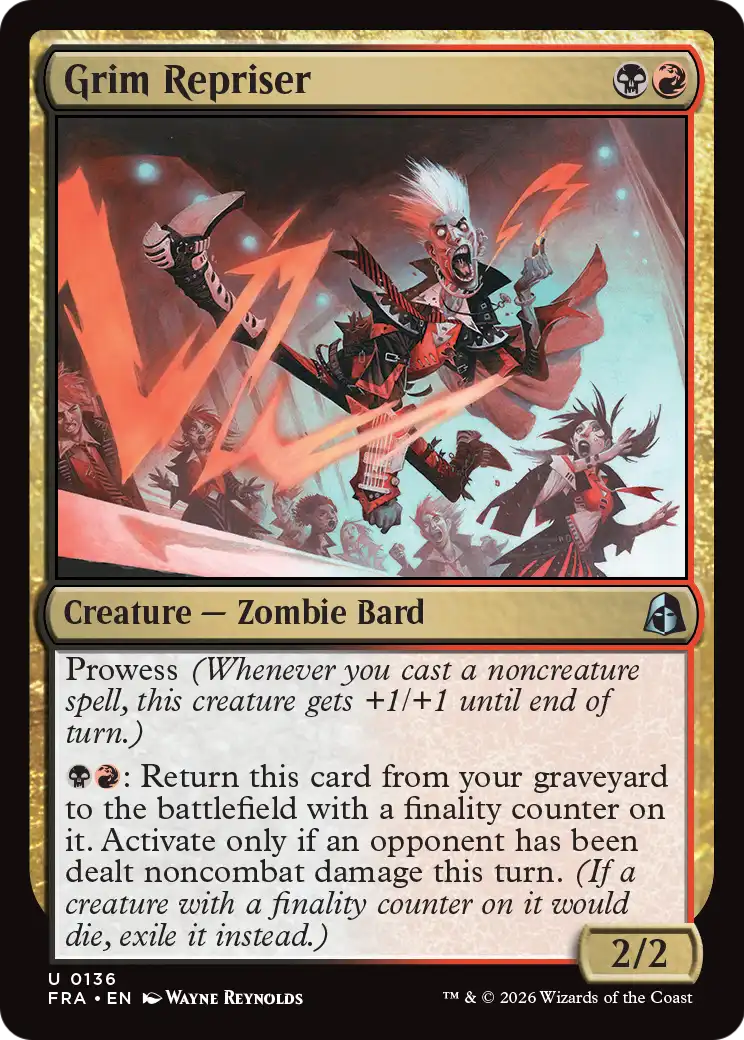Grim Repriser - Uncommon Creature — Zombie Bard card from Reality Fracture
