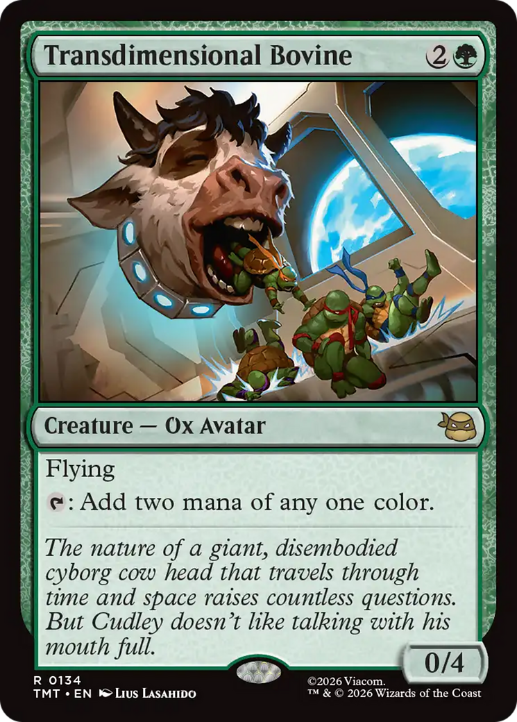 Transdimensional Bovine - Rare Creature — Ox Avatar card from Teenage Mutant Ninja Turtles
