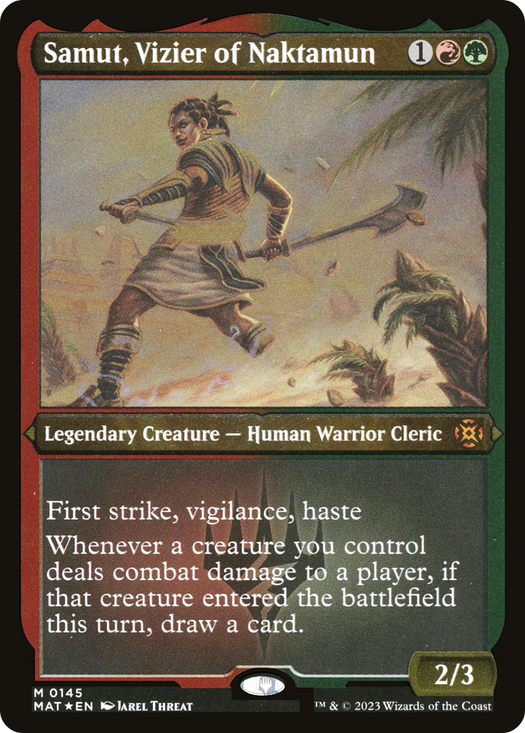 Samut, Vizier of Naktamun - Mythic Legendary Creature — Human Warrior Cleric card from March of the Machine: The Aftermath