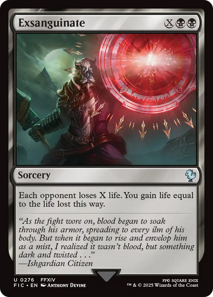 Exsanguinate - Uncommon Sorcery card from Final Fantasy Commander