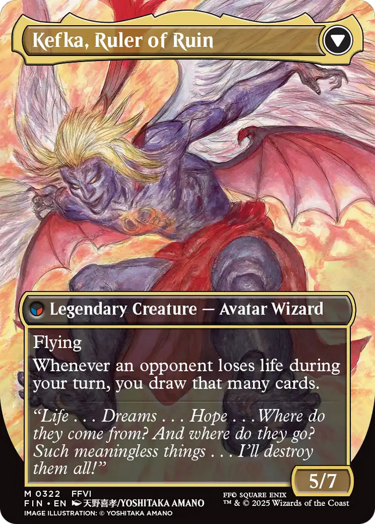 Back face of Kefka, Court Mage // Kefka, Ruler of Ruin - Legendary Creature — Avatar Wizard card