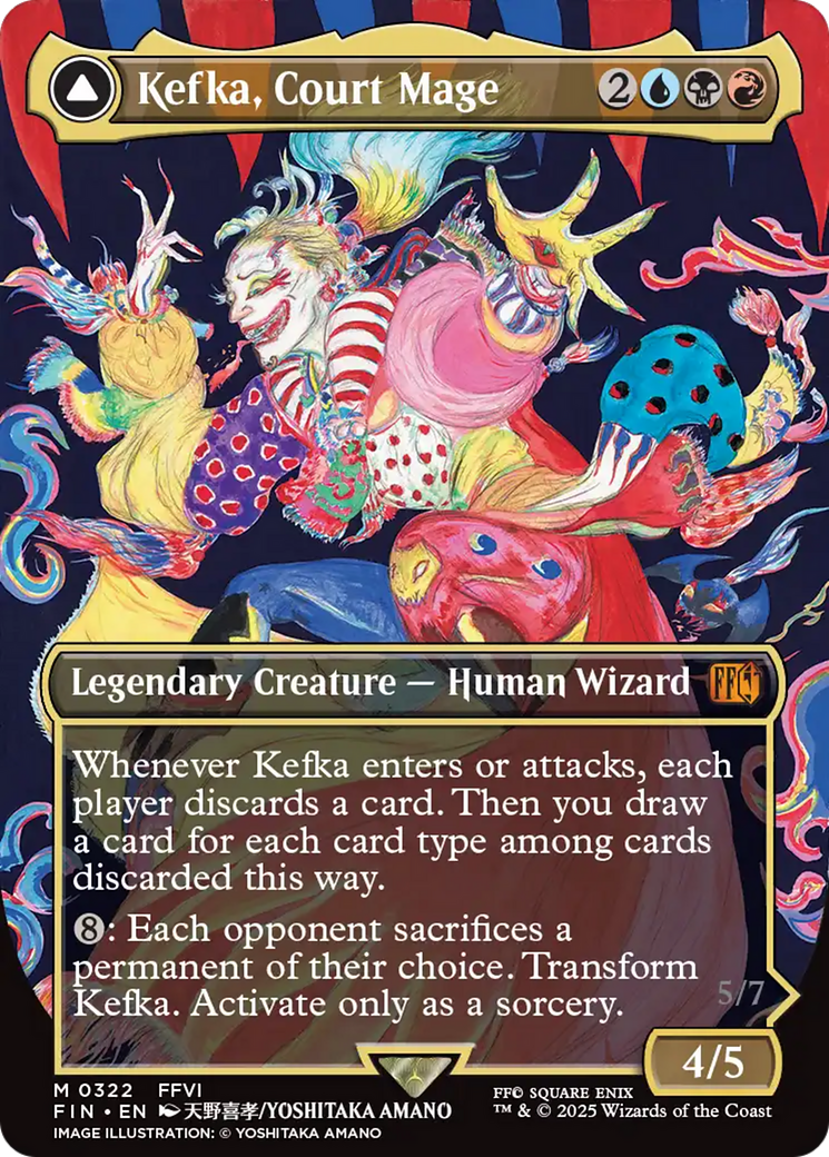 Kefka, Court Mage // Kefka, Ruler of Ruin - Mythic Legendary Creature — Avatar Wizard card from Final Fantasy