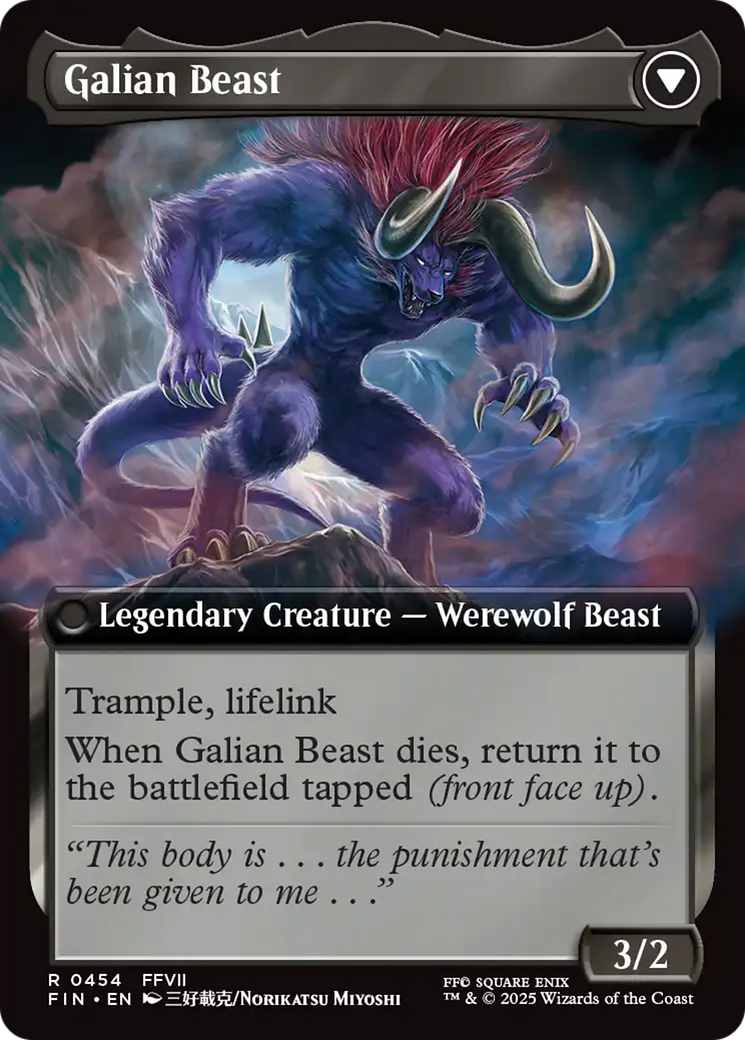 Back face of Vincent Valentine // Galian Beast - Legendary Creature — Assassin card