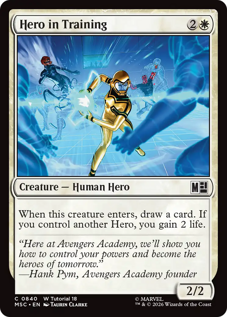 Hero in Training - Common Creature — Human Hero card from Marvel Super Heroes Commander