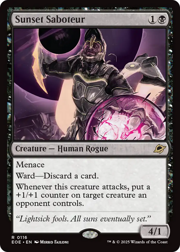 Sunset Saboteur - Rare Creature — Human Rogue card from Edge of Eternities