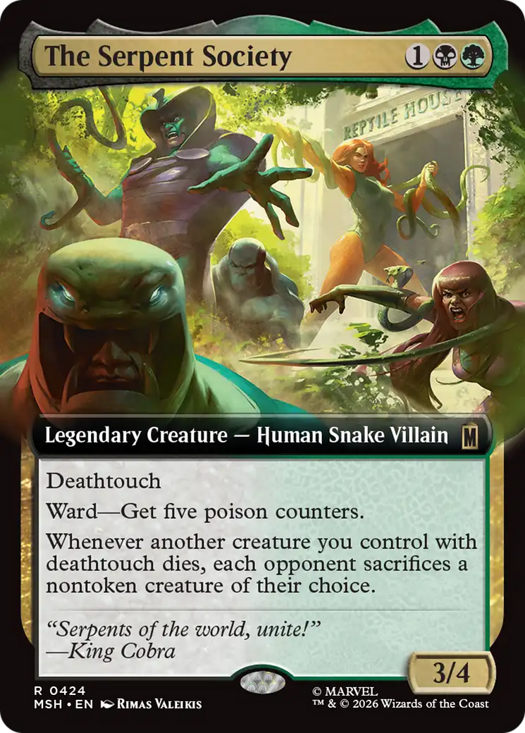 The Serpent Society - Rare Legendary Creature — Human Snake Villain card from Marvel Super Heroes