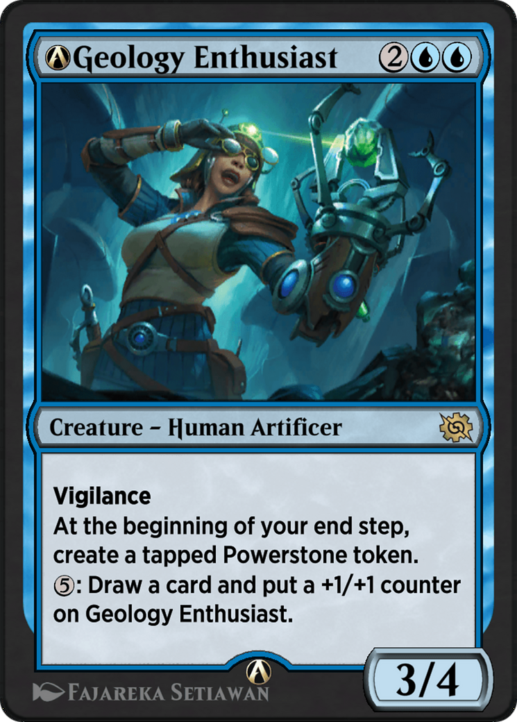 A-Geology Enthusiast - Rare Creature — Human Artificer card from The Brothers' War