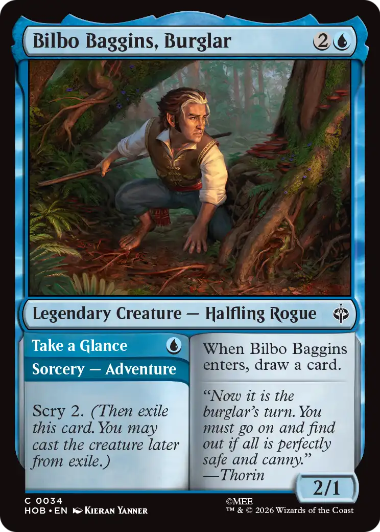 Bilbo Baggins, Burglar // Take a Glance - Common Legendary Creature — Halfling Rogue card from The Hobbit