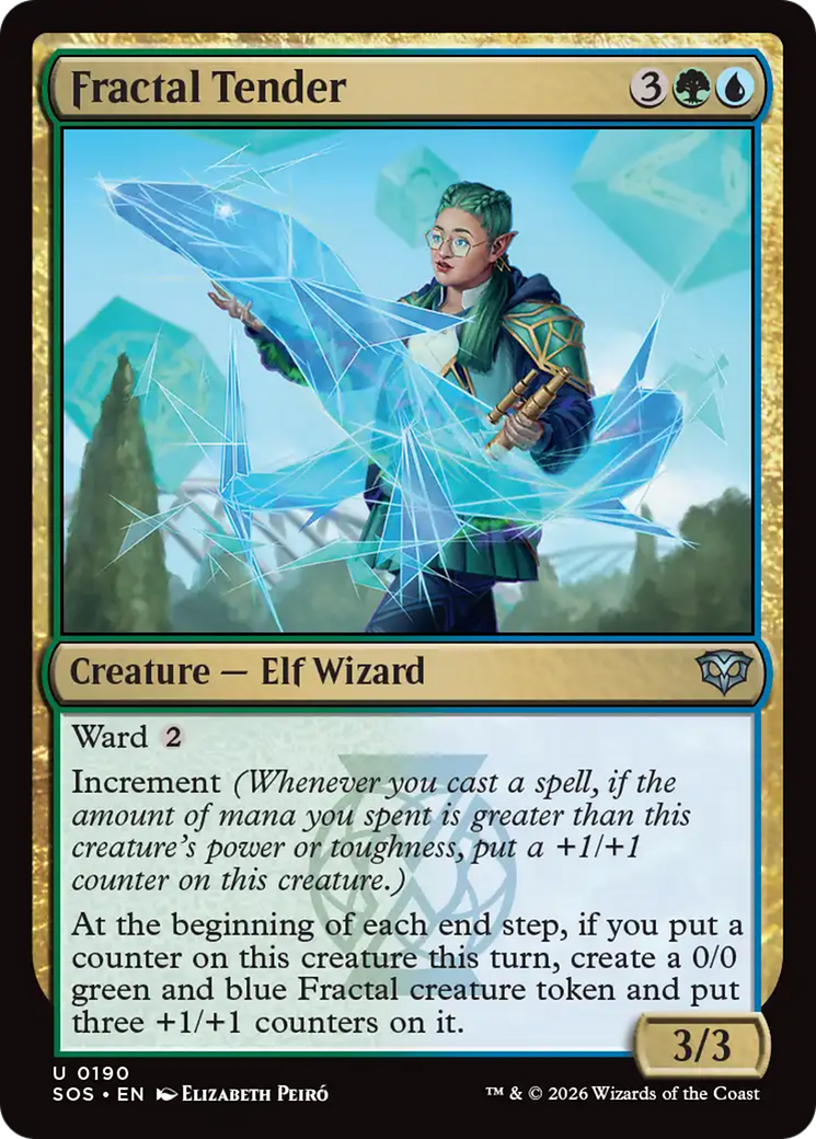 Fractal Tender - Uncommon Creature — Elf Wizard card from Secrets of Strixhaven
