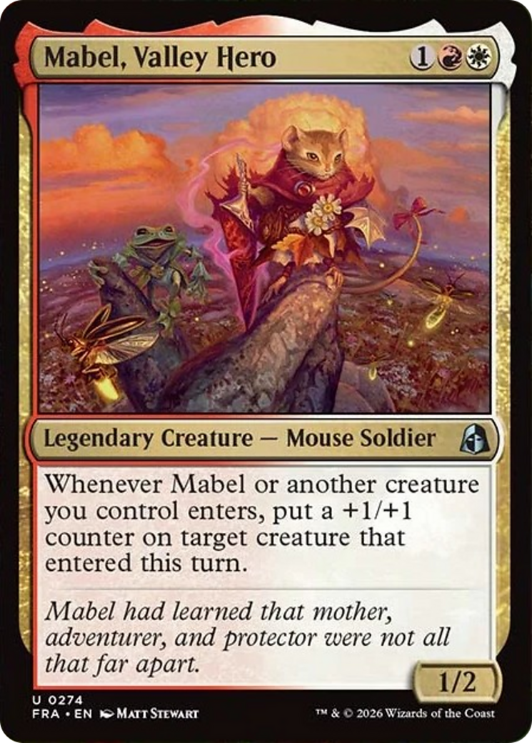 Mabel, Valley Hero - Uncommon Legendary Creature — Mouse Soldier card from Reality Fracture
