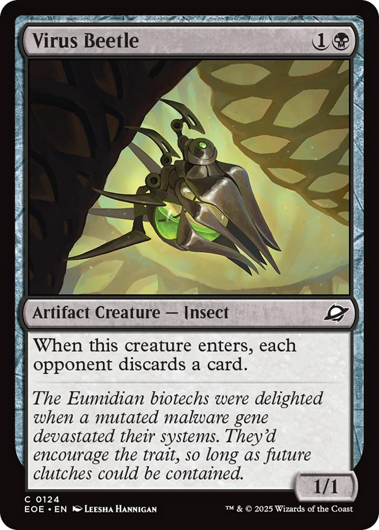 Virus Beetle - Common Artifact Creature — Insect card from Edge of Eternities