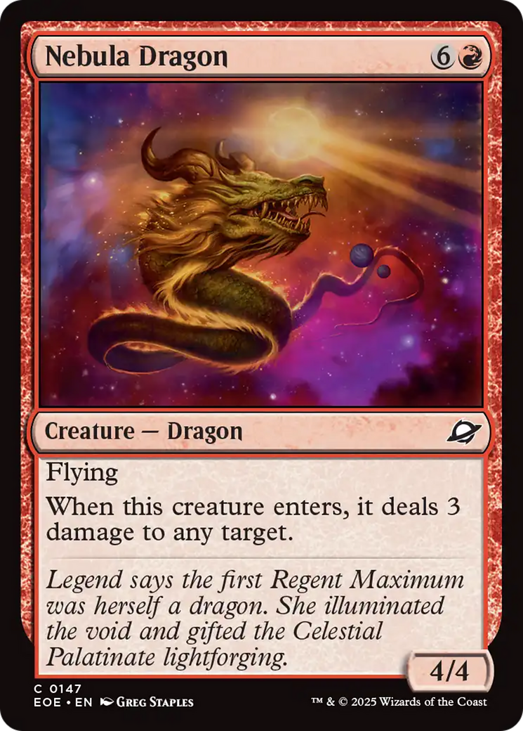 Nebula Dragon - Common Creature — Dragon card from Edge of Eternities