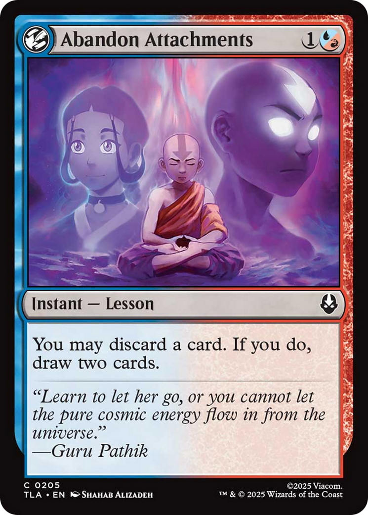 Abandon Attachments - Common Instant — Lesson card from Avatar: The Last Airbender