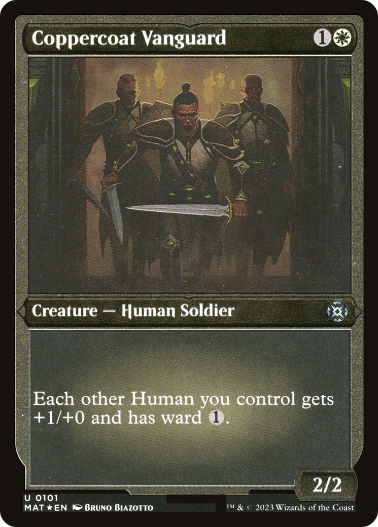 Coppercoat Vanguard - Uncommon Creature — Human Soldier card from March of the Machine: The Aftermath