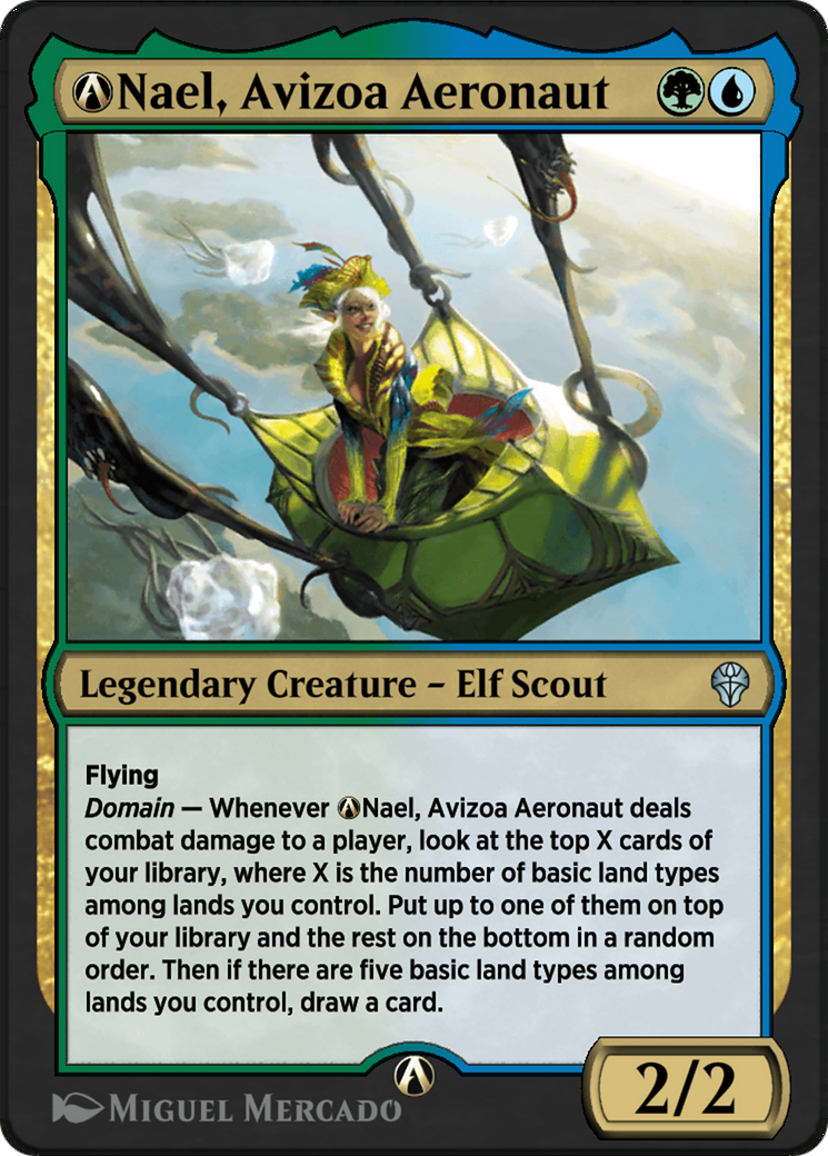 A-Nael, Avizoa Aeronaut - Uncommon Legendary Creature — Elf Scout card from Dominaria United