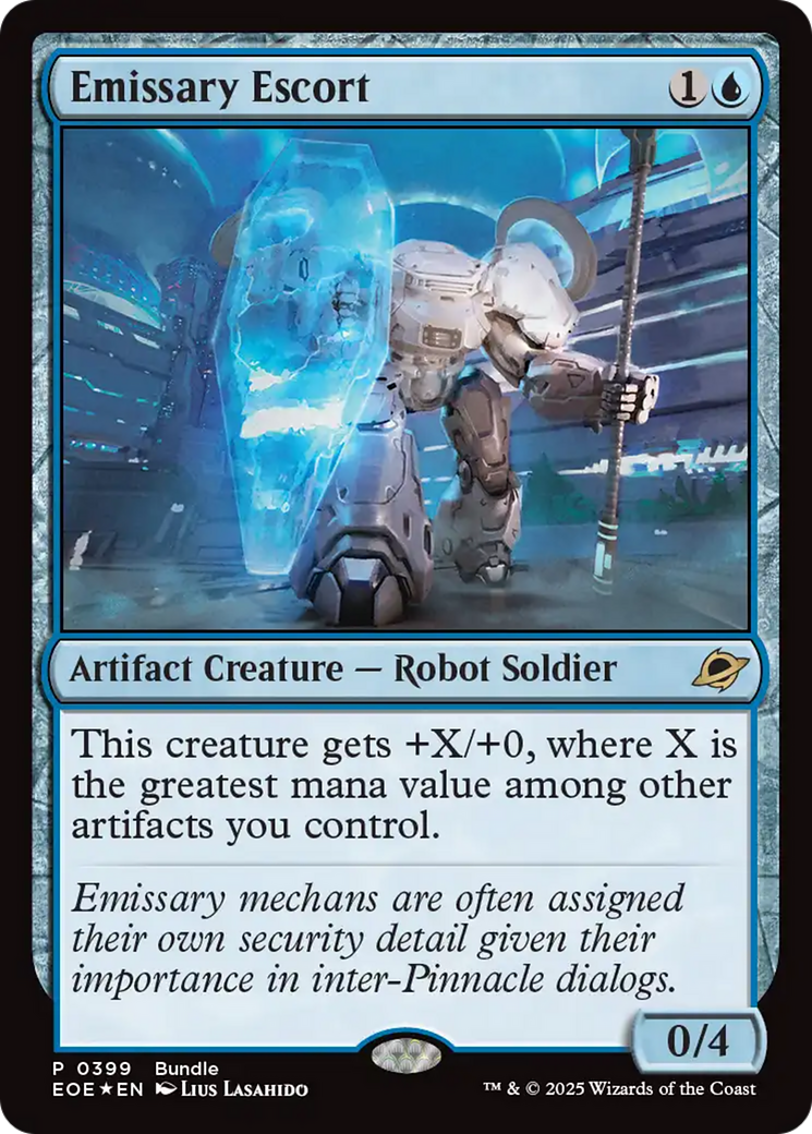 Emissary Escort - Rare Artifact Creature — Robot Soldier card from Edge of Eternities