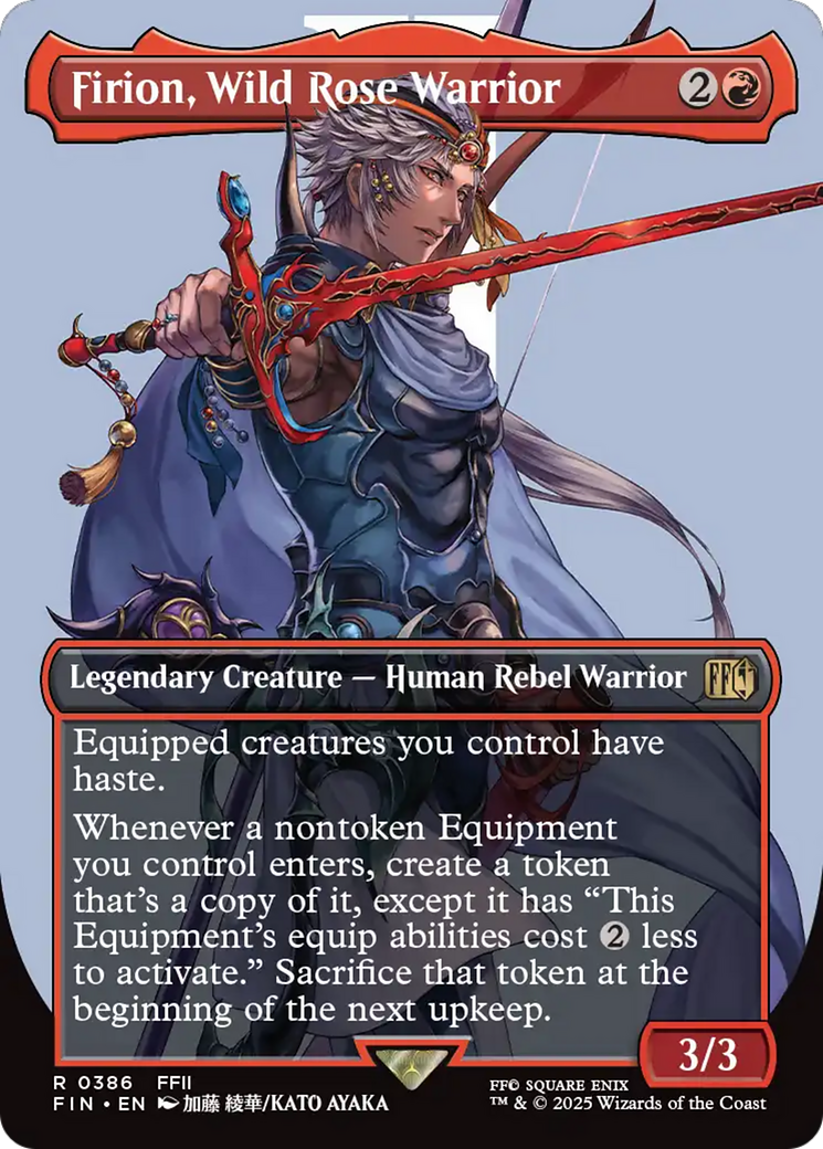 Firion, Wild Rose Warrior - Rare Legendary Creature — Human Rebel Warrior card from Final Fantasy