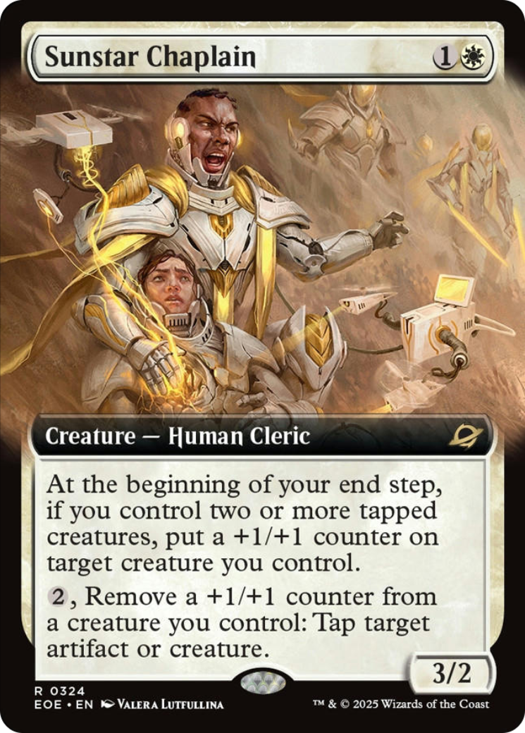 Sunstar Chaplain - Rare Creature — Human Cleric card from Edge of Eternities