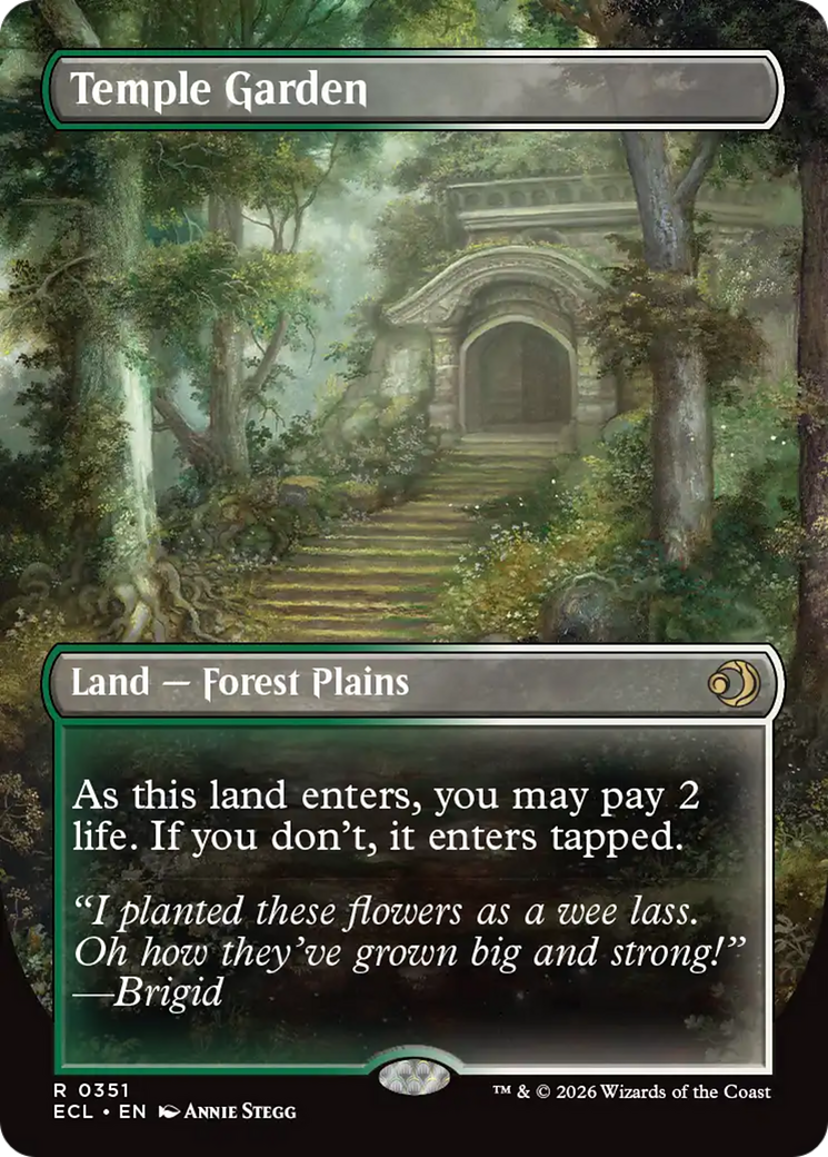 Temple Garden - Rare Land — Forest Plains card from Lorwyn Eclipsed