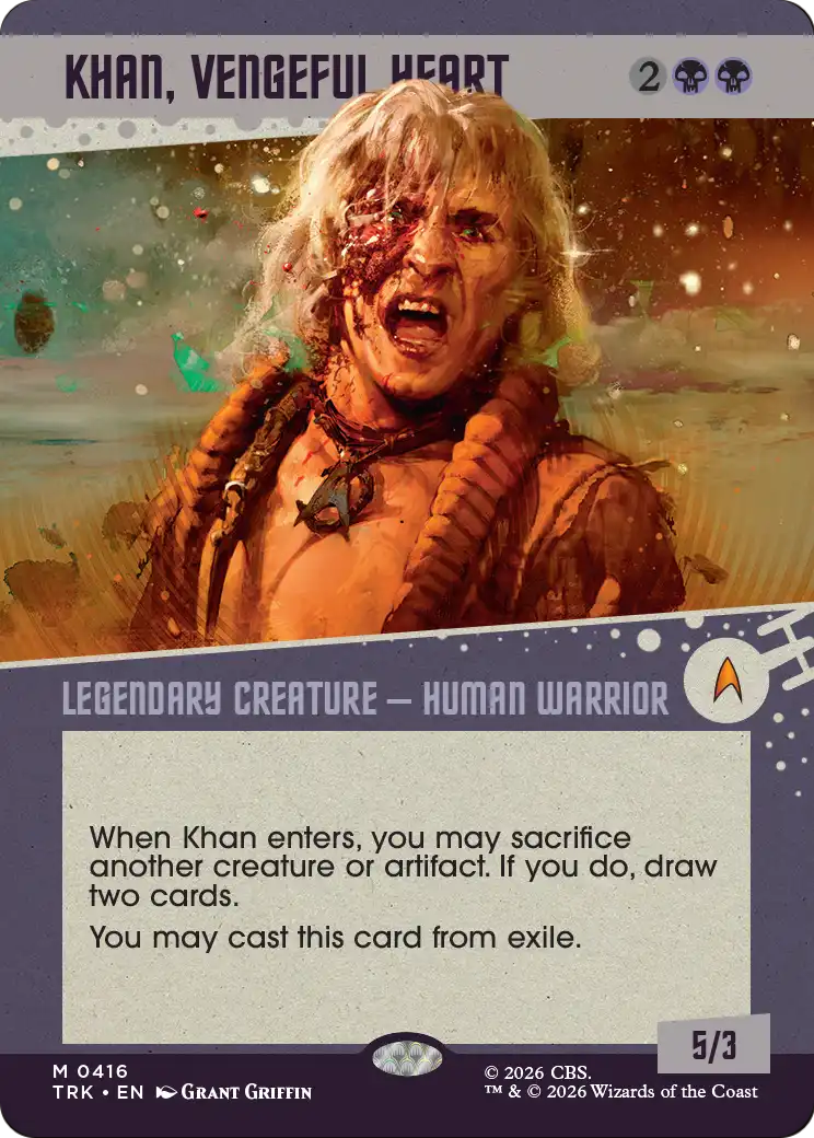Khan, Vengeful Heart - Mythic Legendary Creature — Human Warrior card from Star Trek