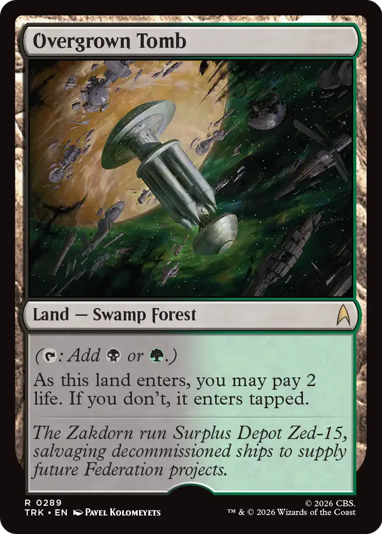 Overgrown Tomb - Rare Land — Swamp Forest card from Star Trek