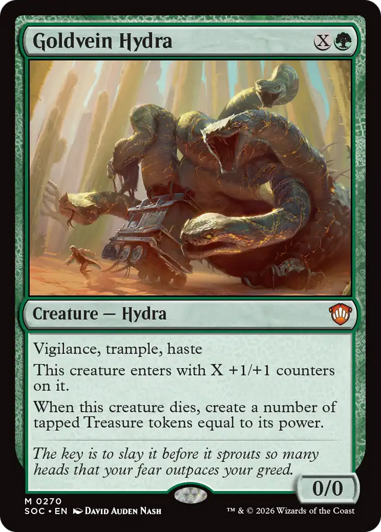 Goldvein Hydra - Mythic Creature — Hydra card from Secrets of Strixhaven Commander
