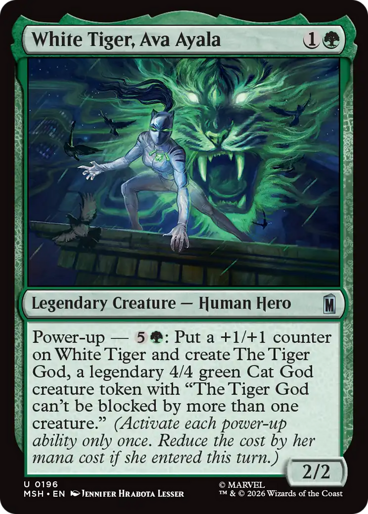 White Tiger, Ava Ayala - Uncommon Legendary Creature — Human Hero card from Marvel Super Heroes