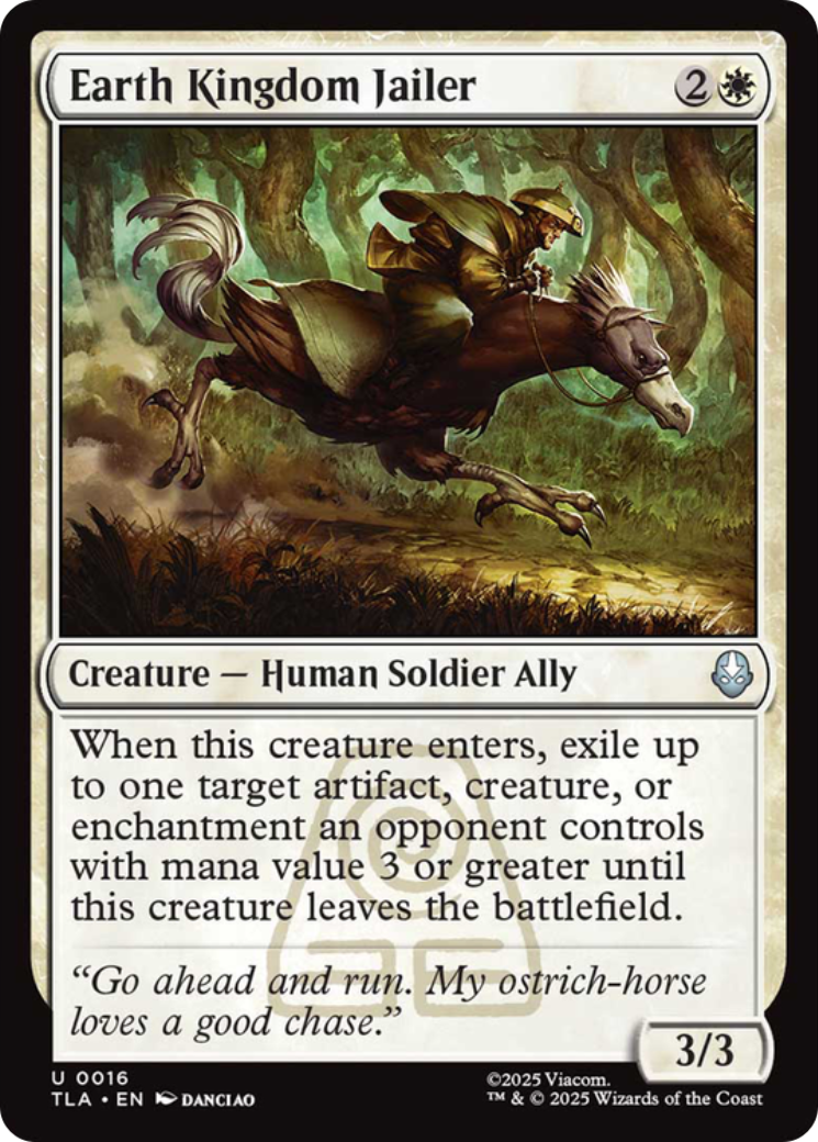 Earth Kingdom Jailer - Creature — Human Soldier Ally used in Domain (Non-Red) sideboards