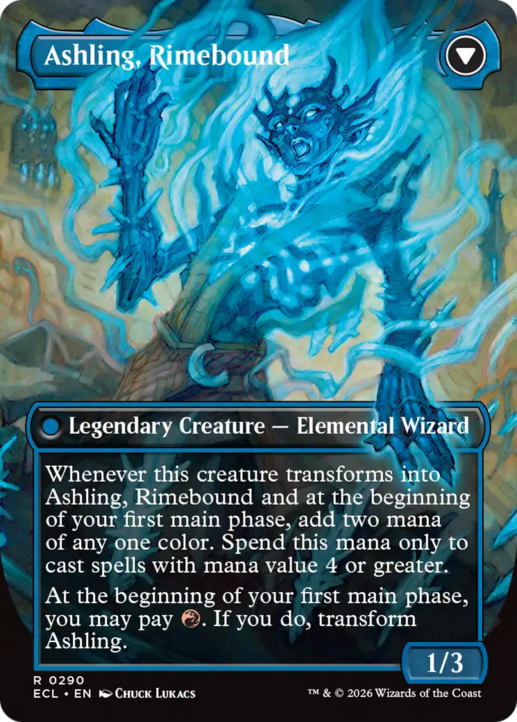 Back face of Ashling, Rekindled // Ashling, Rimebound - Legendary Creature — Elemental Wizard card