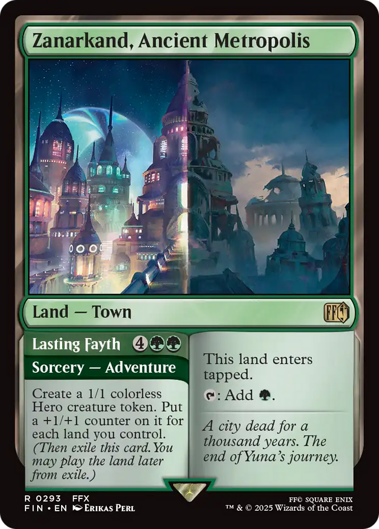 Zanarkand, Ancient Metropolis // Lasting Fayth - Rare Sorcery — Adventure card from Final Fantasy