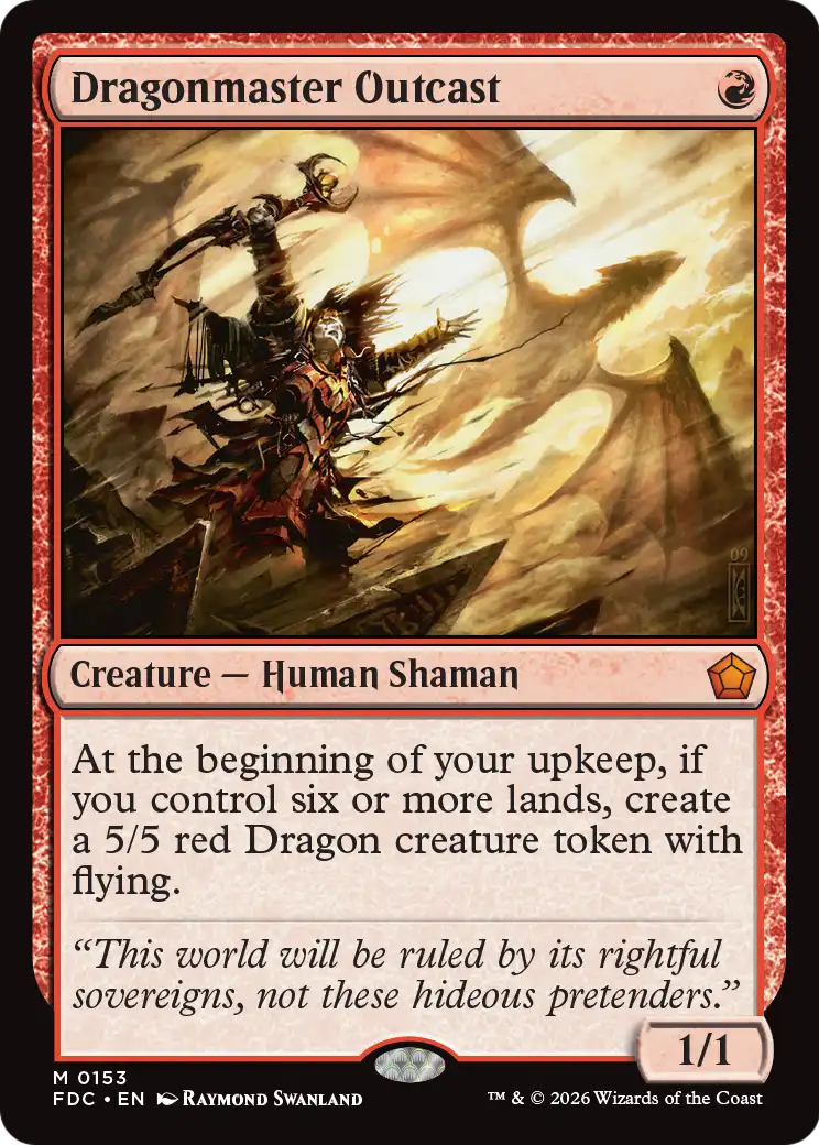 Dragonmaster Outcast - Mythic Creature — Human Shaman card from Foundations Commander