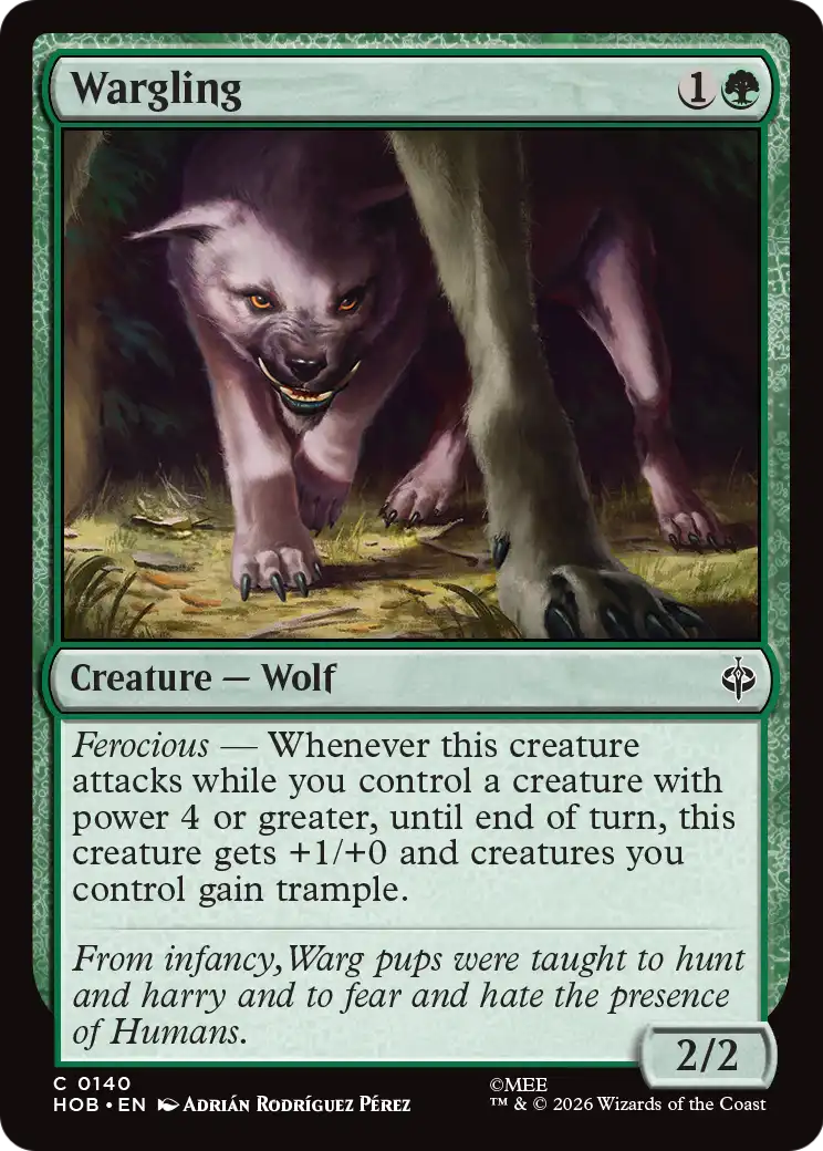 Wargling - Common Creature — Wolf card from The Hobbit