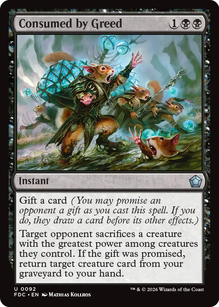 Consumed by Greed - Uncommon Instant card from Foundations Commander