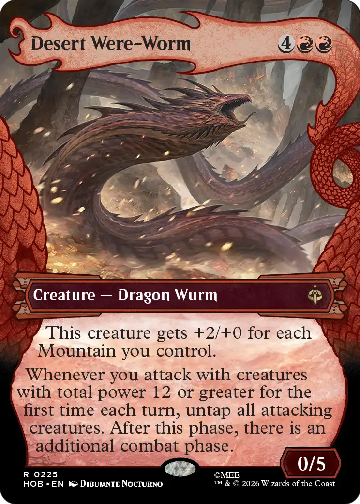 Desert Were-Worm - Rare Creature — Dragon Wurm card from The Hobbit