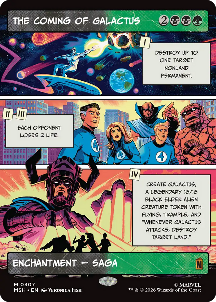 The Coming of Galactus - Mythic Enchantment — Saga card from Marvel Super Heroes